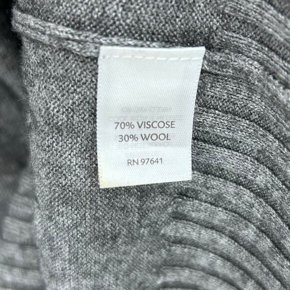 J Jill Grey Wool-Blend Ribbed Hem Sweater Dress Gray Knit Midi Womens Size S - Picture 7 of 12